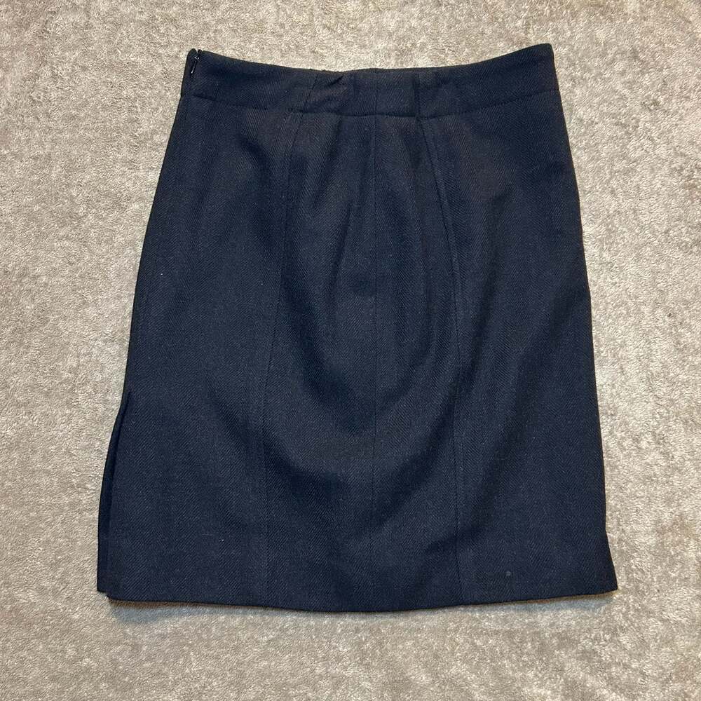 Akris Punto Black Wool Blend Pencil Skirt, Size 12